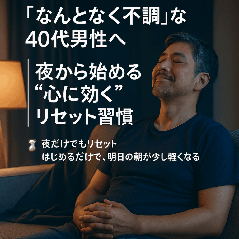 「なんとなく不調”な40代男性へ｜夜から始める“心に効く”リセット習慣」