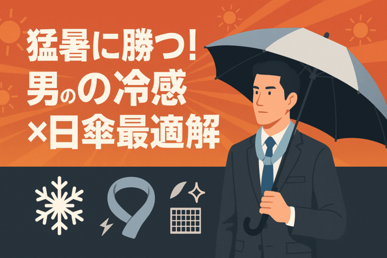 猛暑に勝つ！男の冷感×日傘最適解