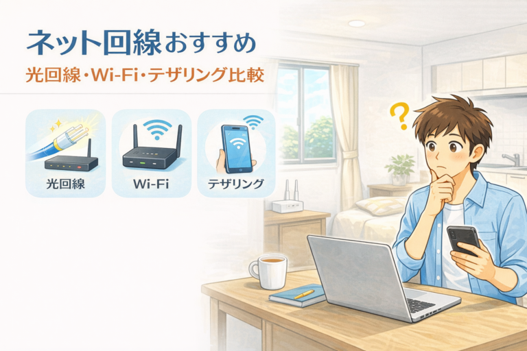 一人暮らしのネット回線おすすめは？光回線・Wi-Fi・テザリング比較