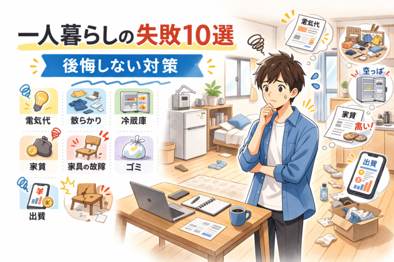 一人暮らし1年目にありがちな失敗10選｜後悔しないための対策